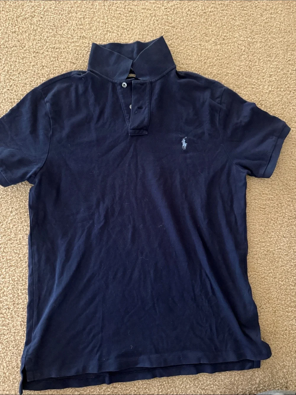 Ralph Lauren Navy Polo Shirt with Embroidered Pony